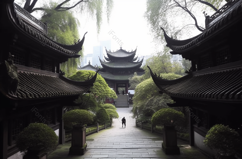 四川省都江堰飞檐楼阁建筑风景摄影图,高清,摄影图,摄影图片,图片大全,摄影图免费下载